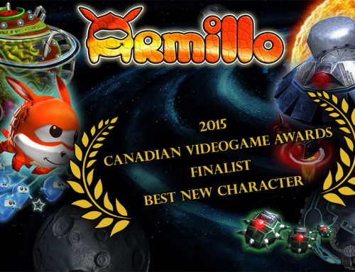 Armillo : Finalist and Nominee for “Best New Character” 2015 Canadian Videogame Awards!